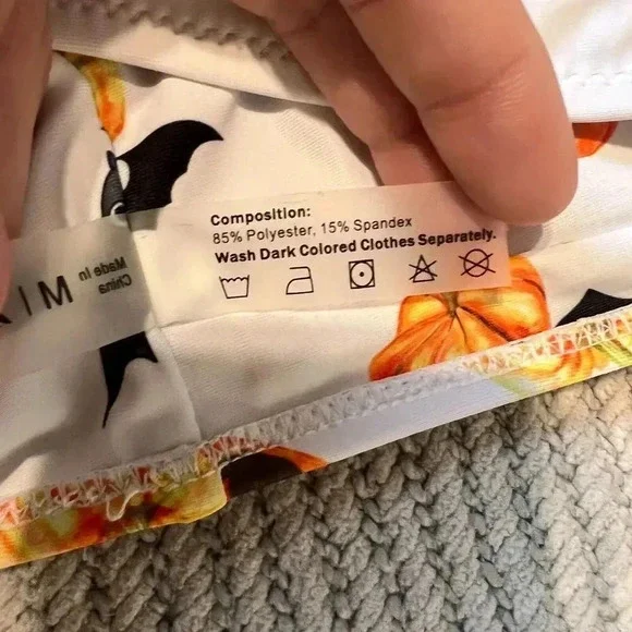 Zaful Womens Halloween Pumpkin Bat Bikini Top Size M 6 Twee Witchy Goth Novelty - Picture 5 of 5